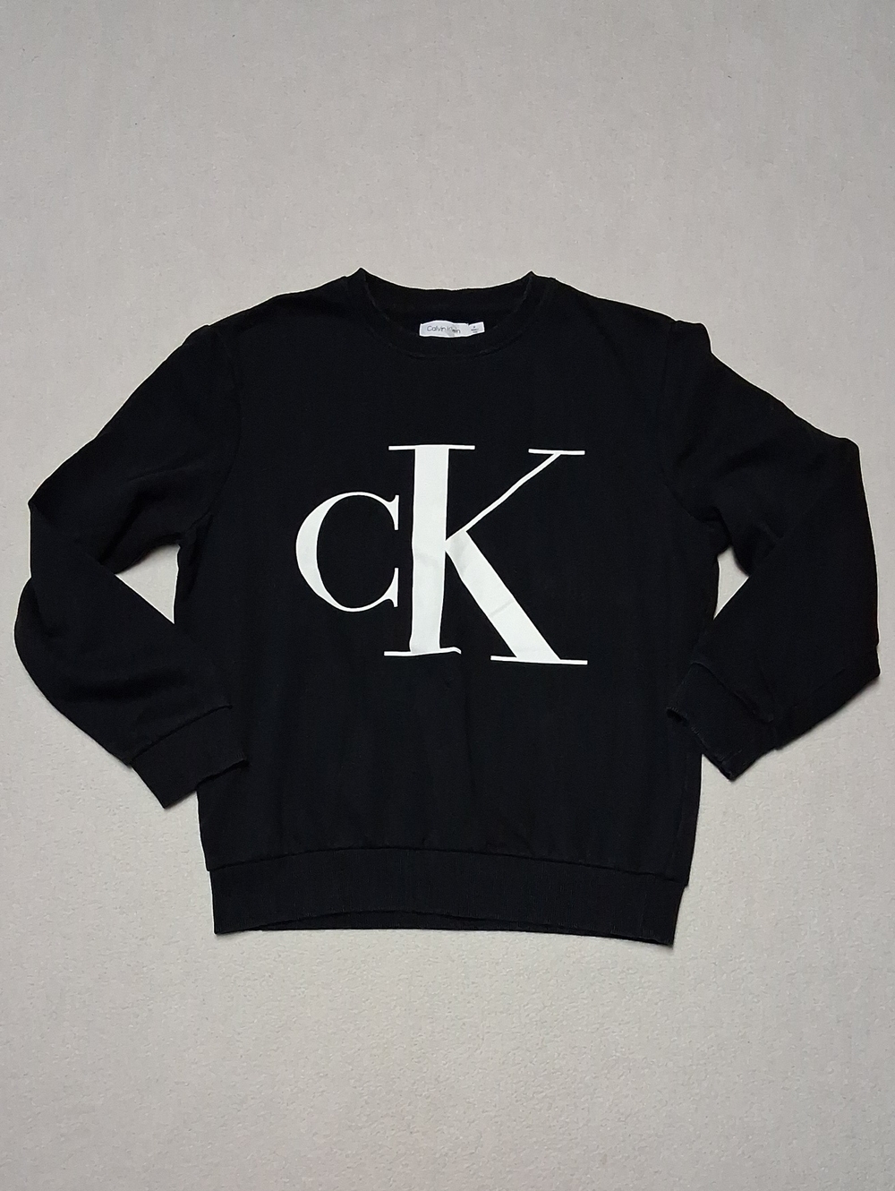 Calvin Klein Black Crewneck Sweatshirt with White CK Logo